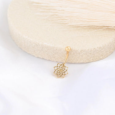 Wholesale jewelry 18K Gold PVD Stainless Steel Mandala Charm Belly Button Ring- gold studio
