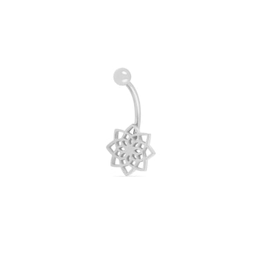 Wholesale jewelry 18K Gold PVD Stainless Steel Mandala Charm Belly Button Ring- stainless main 