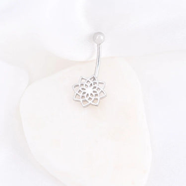 Wholesale jewelry 18K Gold PVD Stainless Steel Mandala Charm Belly Button Ring- stainless studio 
