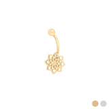 Wholesale jewelry 18K Gold PVD Stainless Steel Mandala Charm Belly Button Ring- gold main 