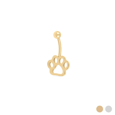 Wholesale jewelry 18K Gold PVD Stainless Steel Paw Print Belly Button Ring- gold main