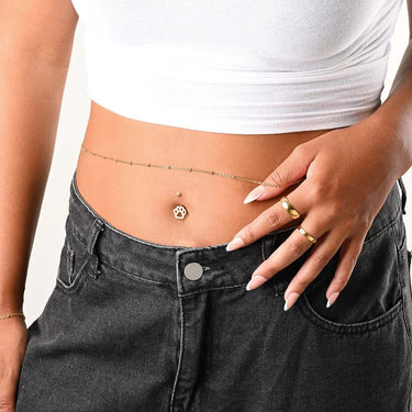 Wholesale jewelry 18K Gold PVD Stainless Steel Paw Print Belly Button Ring- gold model