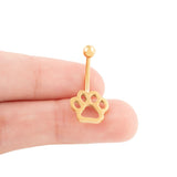 Wholesale jewelry 18K Gold PVD Stainless Steel Paw Print Belly Button Ring- gold scale