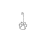 Wholesale jewelry 18K Gold PVD Stainless Steel Paw Print Belly Button Ring- stainless main