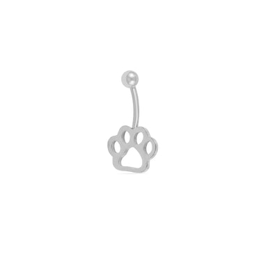 Wholesale jewelry 18K Gold PVD Stainless Steel Paw Print Belly Button Ring- stainless main