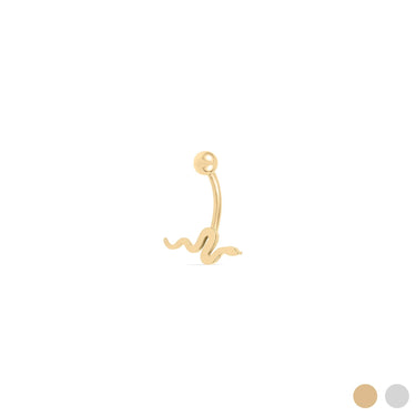Wholesale jewelry 18K Gold PVD Stainless Steel Snake Charm Belly Button Ring- gold main 
