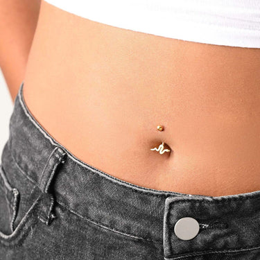 Wholesale jewelry 18K Gold PVD Stainless Steel Snake Charm Belly Button Ring- gold model