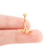 Wholesale jewelry 18K Gold PVD Stainless Steel Snake Charm Belly Button Ring- gold scale shot