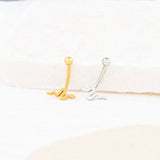 Wholesale jewelry 18K Gold PVD Stainless Steel Snake Charm Belly Button Ring- gold and stainless studio 