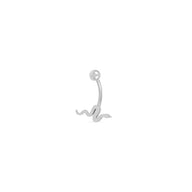 Wholesale jewelry 18K Gold PVD Stainless Steel Snake Charm Belly Button Ring- stainless main 