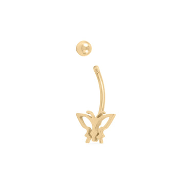 Wholesale Jewelry 18K Gold PVD Stainless Steel Open Butterfly Belly Button Ring- gold function photo- screw top 