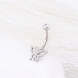 Wholesale Jewelry 18K Gold PVD Stainless Steel Open Butterfly Belly Button Ring- stainless studio 