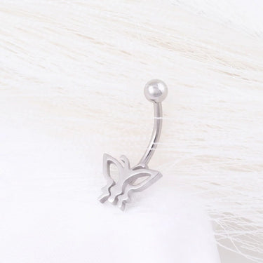 Wholesale Jewelry 18K Gold PVD Stainless Steel Open Butterfly Belly Button Ring- stainless studio 
