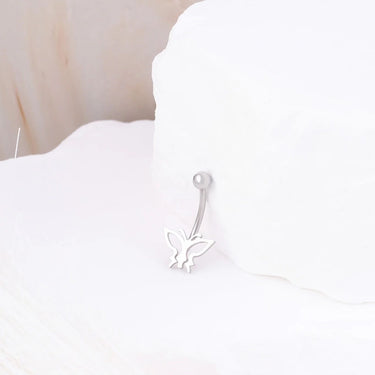 Wholesale Jewelry 18K Gold PVD Stainless Steel Open Butterfly Belly Button Ring- stainless studio 