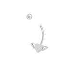 Wholesale Jewelry 18K Gold PVD Stainless Steel Heart With Wings Belly Button Ring- Stainless function photo- screw top 