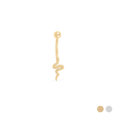 Wholesale jewelry 18K Gold PVD Stainless Steel Vertical Snake Charm Belly Button Ring- gold main 