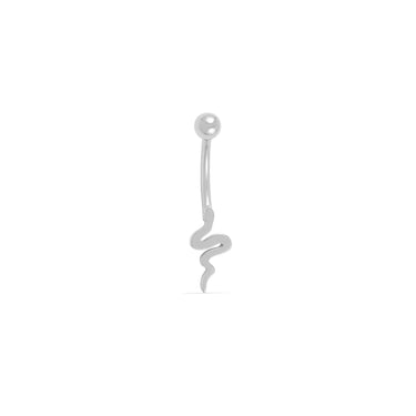 Wholesale jewelry 18K Gold PVD Stainless Steel Vertical Snake Charm Belly Button Ring- stainless main 