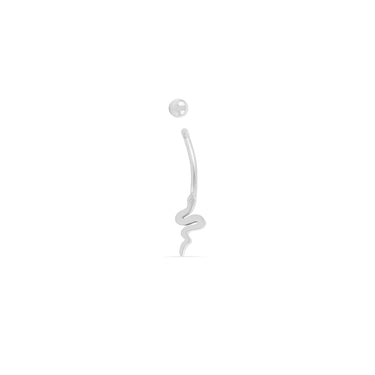Wholesale jewelry 18K Gold PVD Stainless Steel Vertical Snake Charm Belly Button Ring- stainless function photo- screw top 