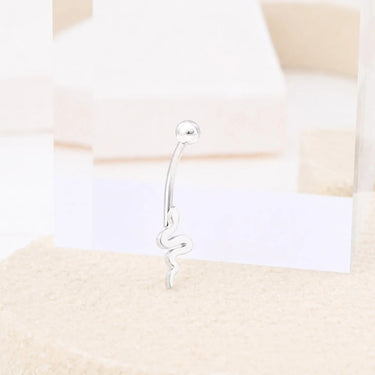 Wholesale jewelry 18K Gold PVD Stainless Steel Vertical Snake Charm Belly Button Ring- stainless studio 