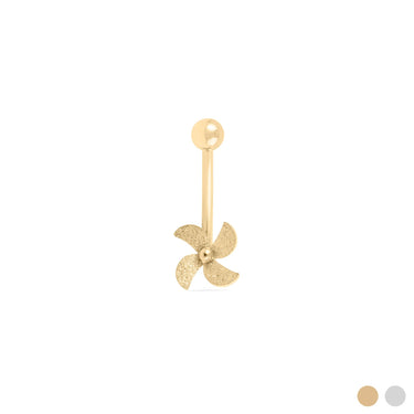 Wholesale jewelry 18K Gold PVD Stainless Steel Whimsy Pinwheel Belly Ring- gold main 