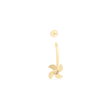 Wholesale jewelry 18K Gold PVD Stainless Steel Whimsy Pinwheel Belly Ring-  gold function photo- screw top 