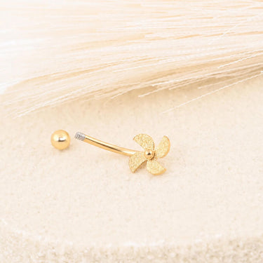 Wholesale jewelry 18K Gold PVD Stainless Steel Whimsy Pinwheel Belly Ring- gold studio 