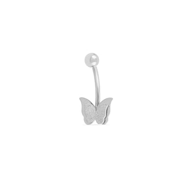 Wholesale jewelry 18K Gold PVD Stainless Steel Glitter Butterfly Belly Button Ring- stainless main 