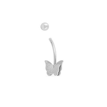 Wholesale jewelry 18K Gold PVD Stainless Steel Glitter Butterfly Belly Button Ring- stainless function photo- screw top 