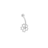 Wholesale jewelry 18K Gold PVD Stainless Steel Sakura Bloom Flower Belly Button Ring - stainless main 
