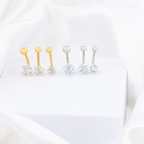 Wholesale jewelry 18K Gold PVD Stainless Steel Star Stone Belly Button Ring- gold and stainless studio 