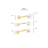 Wholesale jewelry 18K Gold PVD Stainless Steel Star Stone Belly Button Ring- gold dimension photo   