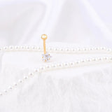 Wholesale jewelry 18K Gold PVD Stainless Steel Star Stone Belly Button Ring- gold studio 