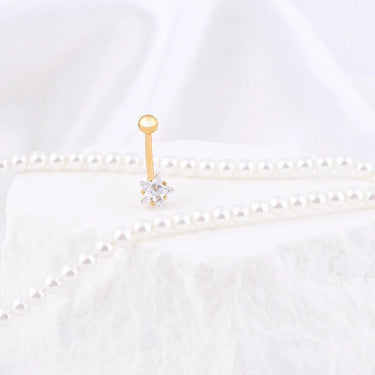 Wholesale jewelry 18K Gold PVD Stainless Steel Star Stone Belly Button Ring- gold studio 