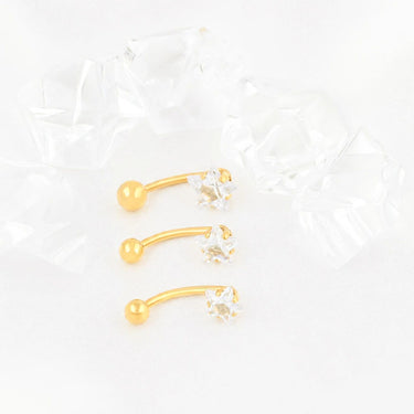 Wholesale jewelry 18K Gold PVD Stainless Steel Star Stone Belly Button Ring- gold studio 