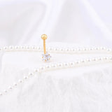 Wholesale jewelry 18K Gold PVD Stainless Steel Star Stone Belly Button Ring- gold studio 