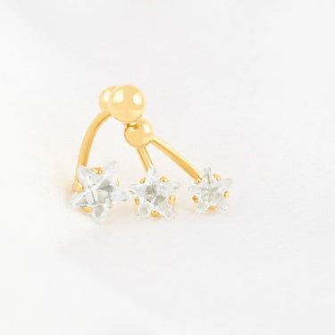 Wholesale jewelry 18K Gold PVD Stainless Steel Star Stone Belly Button Ring- gold studio 