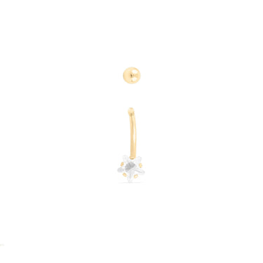 Wholesale jewelry 18K Gold PVD Stainless Steel Star Stone Belly Button Ring- gold function photo- screw top 