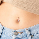 Wholesale Jewelry Stainless Steel Star Stone Belly Button Ring- model