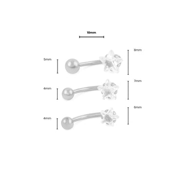 Wholesale Jewelry Stainless Steel Star Stone Belly Button Ring- dimension photo   