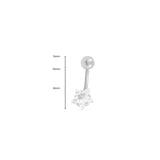 Wholesale Jewelry Stainless Steel Star Stone Belly Button Ring- dimension photo    