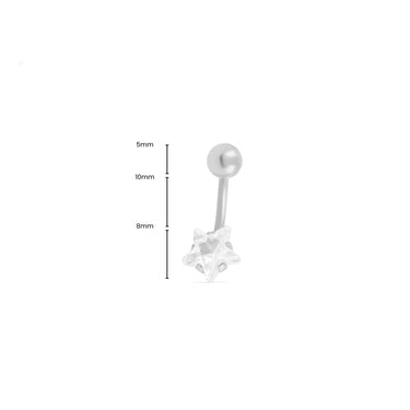 Wholesale Jewelry Stainless Steel Star Stone Belly Button Ring- dimension photo    