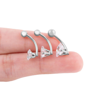 Wholesale Jewelry Stainless Steel Star Stone Belly Button Ring- scale shot