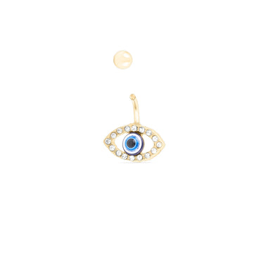 Wholesale jewelry 18K Gold PVD Stainless Steel Evil Eye Belly Button Ring- gold function photo- screw top 
