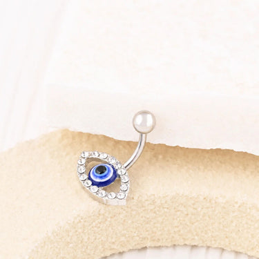 Wholesale jewelry 18K Gold PVD Stainless Steel Evil Eye Belly Button Ring- stainless studio 