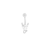 Wholesale jewelry 18K Gold PVD Stainless Steel Devil Stone Heart Belly Button Ring- stainless main 
