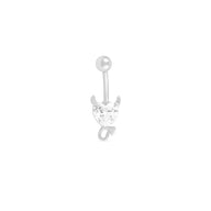 Wholesale jewelry 18K Gold PVD Stainless Steel Devil Stone Heart Belly Button Ring- stainless main 