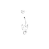 Wholesale jewelry 18K Gold PVD Stainless Steel Devil Stone Heart Belly Button Ring- stainless function photo- screw top 