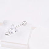 Wholesale jewelry 18K Gold PVD Stainless Steel Devil Stone Heart Belly Button Ring- stainless studio 