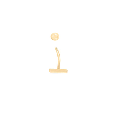 Wholesale Jewelry 18K Gold PVD Stainless Steel 9mm T-Bar Belly Button Ring-  gold function photo- screw top 