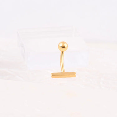Wholesale Jewelry 18K Gold PVD Stainless Steel 9mm T-Bar Belly Button Ring-  gold studio 